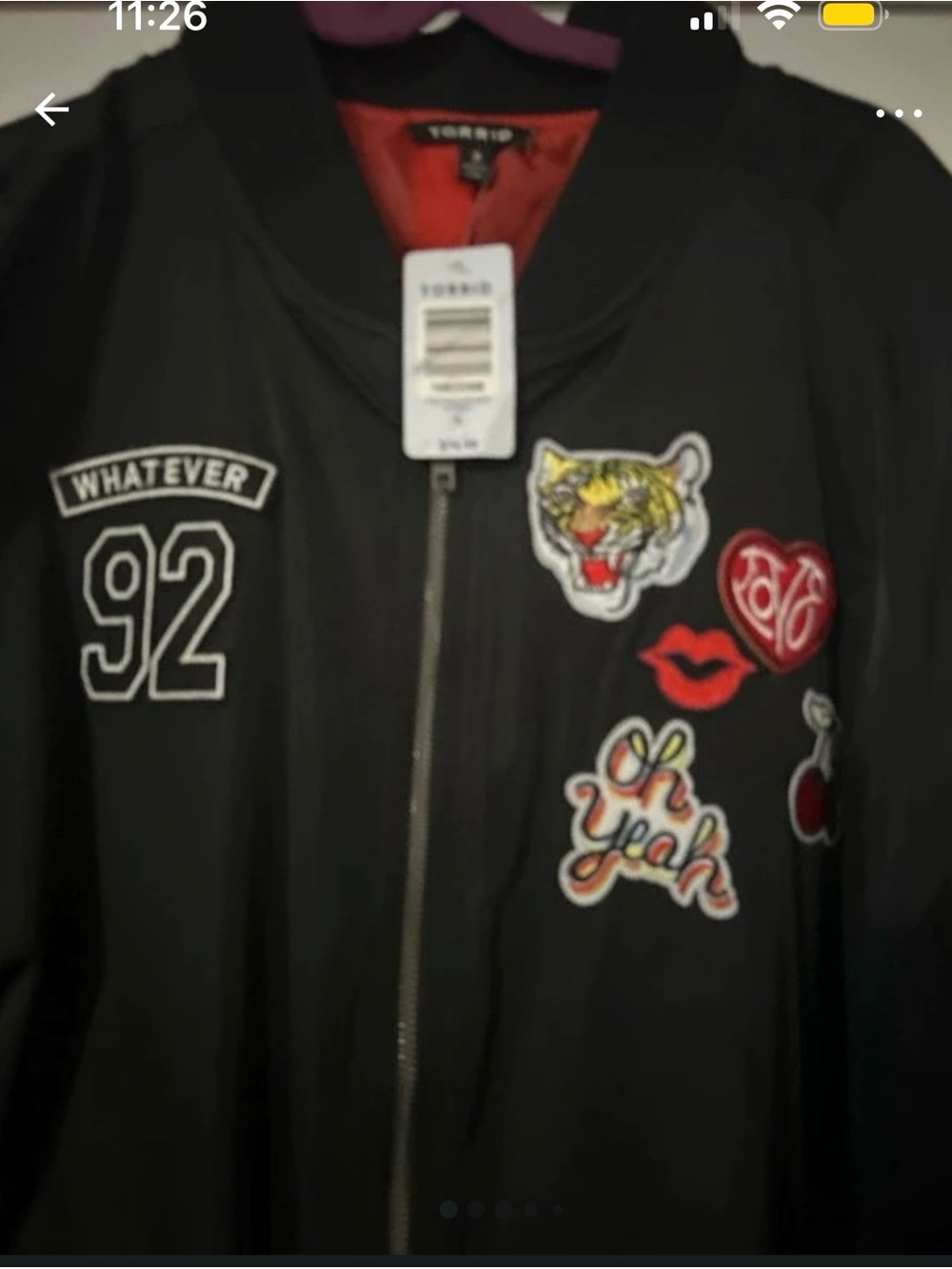 torrid Black Bomber Jacket with Embroidered Patches